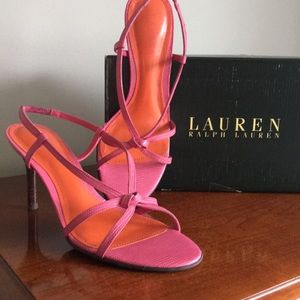 Lauren Ralph Lauren Pink and Orange Heels Sandals